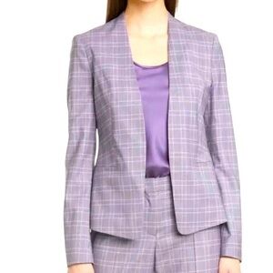 Boss Hugo Boss Jalestana Wool Plaid Open Front Suit Jacket in Lilac  Fantasy